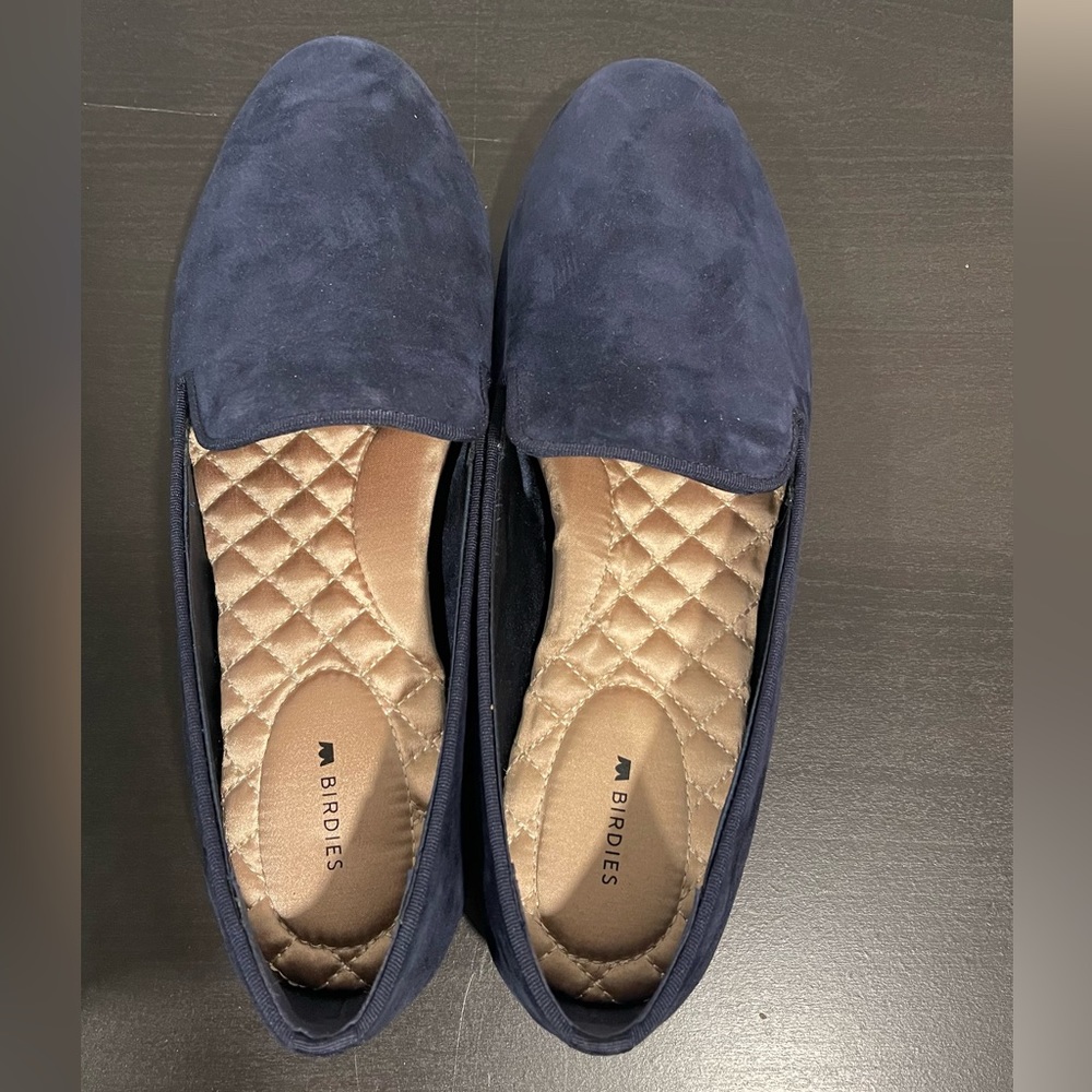 New w/o Tags Birdies Starling Flat in Navy Suede Size 11